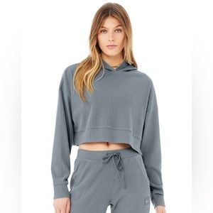 Alo Yoga Muse Hoodie in Steel Blue